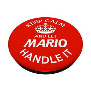 Keep Calm And Let Mario Handle It Red PopSockets PopGrip: Swappable Grip for Phones & Tablets