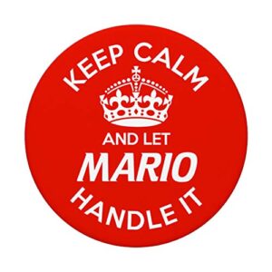 Keep Calm And Let Mario Handle It Red PopSockets PopGrip: Swappable Grip for Phones & Tablets