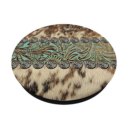 boho cowgirl fashion cowboy print western country teal green PopSockets PopGrip: Swappable Grip for Phones & Tablets