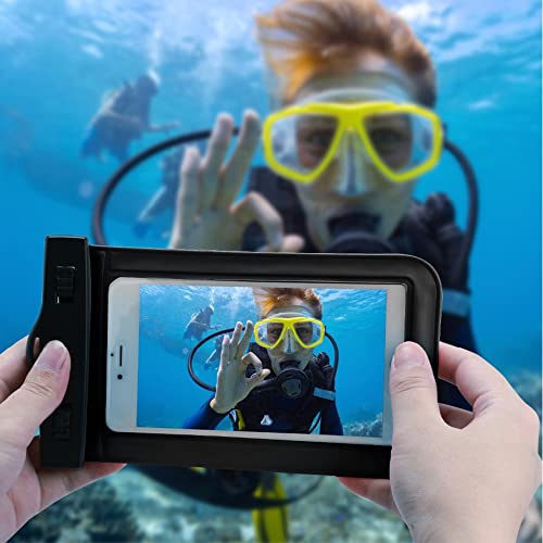 EcoGear FX Waterproof Phone Case - IPX8 Underwater Cell Phone Dry Bag Pouch for iPhone 13 12 Pro Max, 11, XS, XR, X, Galaxy Pixel, Snorkeling Cruise Ship Kayaking (2-Pack)