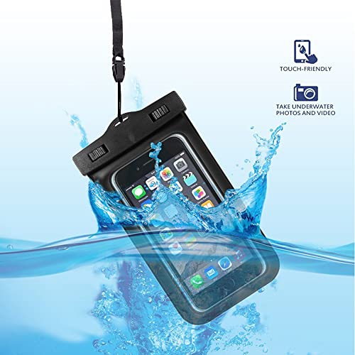 EcoGear FX Waterproof Phone Case - IPX8 Underwater Cell Phone Dry Bag Pouch for iPhone 13 12 Pro Max, 11, XS, XR, X, Galaxy Pixel, Snorkeling Cruise Ship Kayaking (2-Pack)