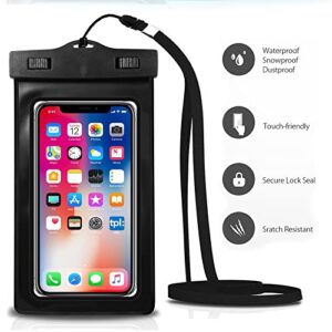 EcoGear FX Waterproof Phone Case - IPX8 Underwater Cell Phone Dry Bag Pouch for iPhone 13 12 Pro Max, 11, XS, XR, X, Galaxy Pixel, Snorkeling Cruise Ship Kayaking (2-Pack)