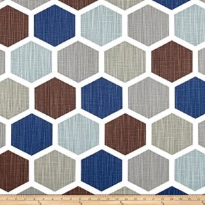 premier prints hexagon slub canvas regal blue, fabric by the yard