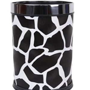 MYtodo Creative 12L Straight Barrel Wastebasket lidless Hotel Bathroom Plastic Trash can (Cow Pattern)