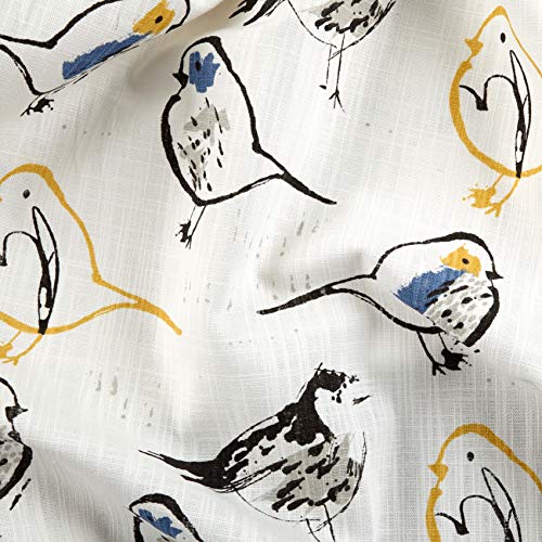 Premier Prints Bird Toile Slub Canvas Brazilian Yellow, Fabric by the Yard