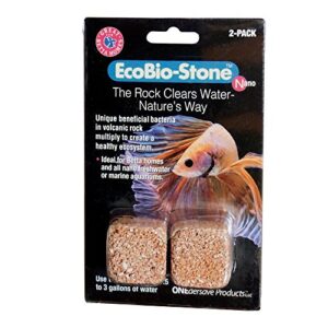 EcoBio-Block Stone Natural Volcanic Water Clarifier and Odor Remover Rock for Aquariums, Nano, 2-Pack