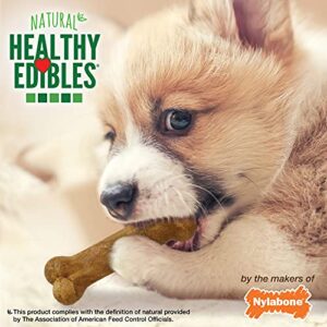 Nylabone Healthy Edibles Natural Puppy Treats Variety Pack - Puppy Supplies - Roast Beef, Bacon, Turkey & Apple Flavors, X-Small/Petite (3 Count)