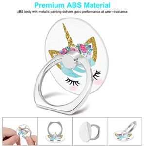 Cell Phone Ring Holder, 3-Pack 360 Degree Rotation Universal Pop Grip Stand Anti- Drop Finger Holder for Smartphone and Tablets - Cute Unicorn