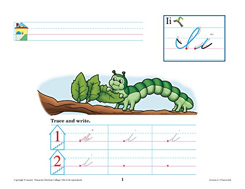 Writing With Phonics K5 Cursive - Abeka 5 Year Old Kindergarten Cursive Phonics Penmanship Student Work Book