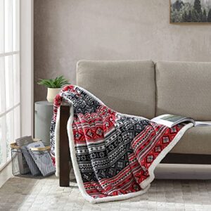 Eddie Bauer Ultra-Plush Collection Throw Blanket-Reversible Sherpa Fleece Cover, Soft & Cozy, Perfect for Bed or Couch, Fair Isle