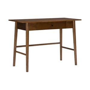 linon melissa mid-century walnut desk, 42" w x 19" d x 30" h