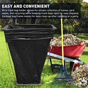 EasyGo Trash Bag Holder – Outdoor Leaf Bag Stand – Multi-Use Garbage Bag Holder Frame - Holds 30-45 Gallon Bags - Great for Camping, Leaves, Gardening and Parties