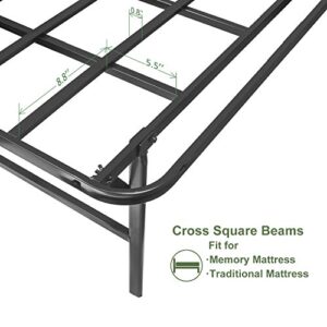 45MinST 16 Inch Platform Bed Frame/2 Brackets Included/Mattress Foundation/3000LBS Heavy Duty/Extremely Easy Assembly/Box Spring Replacement/Quiet Noise-Free, Queen/Cal King(Queen)