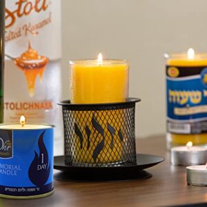 1 Day Yahrzeit Candle - 48 Pack - 24 Hour Kosher Yahrtzeit Memorial and Yom Kippur Candle in Tin Cup Holder