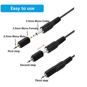 Harmony IR Adapters, Ancable 2-Pack 2.5mm Mono Plug to 3.5mm Mono Jack Connector for Logitech Harmony Hub and IR Blaster, IR Emitter Extenders, IR Repeaters, IR Receivers