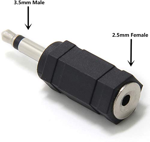 Ancable 2-Pack 3.5mm Mono Plug to 2.5mm Mono Jack Adapter