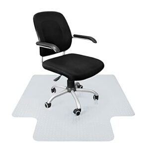 super deal upgraded 48" x 36" transparent office mat chair mat, heavy duty carpets with lip for hardwood floor, rug carpet floor computer desk low and medium pile carpets