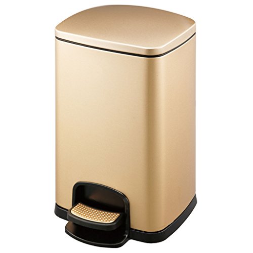 Trash Can 30 Liter/8 Gallon Stainless Steel Rectangular Kitchen Step, Ashbin/Rubbish Bin Anti-Fingerprint with Lid, Large Kitchen Garbage Can with Double Layer Foot Pedal