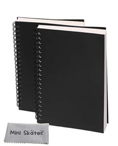 mini skater set of 2 black notebook blank journal memo notebooks for classroom school students 100 pages 50 sheets (7 x 4.7 inch ,black (blank))