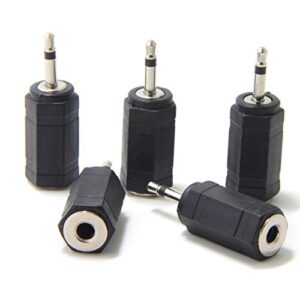 2.5mm to 3.5mm adapter, ancable 5-pack 2.5mm mono plug to 3.5mm mono jack adapter for logitech harmony hub and ir blaster, ir emitter extenders, ir repeaters, ir receivers