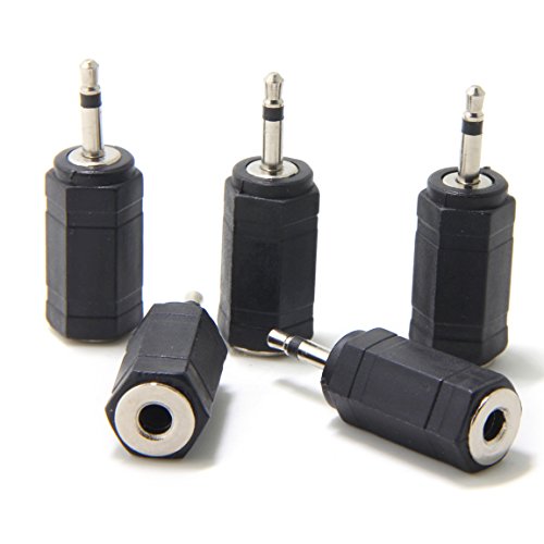 2.5mm to 3.5mm Adapter, Ancable 5-Pack 2.5mm Mono Plug to 3.5mm Mono Jack Adapter for Logitech Harmony Hub and IR Blaster, IR Emitter Extenders, IR Repeaters, IR Receivers