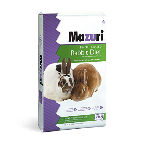 Mazuri | Nutritionally Complete Timothy Hay-Based Rabbit Food | 25 Pound (25 lb.) Bag