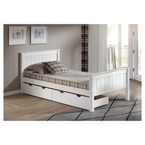 alaterre harmony twin bed with storage drawers, white