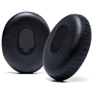 wc wicked cushions replacement ear cushions for bose quietcomfort 3 - extra durable leather, softer memory foam, added thickness - compatible with bose qc3 on-ear headphones | black
