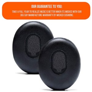 WC Wicked Cushions Replacement Ear Cushions for Bose QuietComfort 3 - Extra Durable Leather, Softer Memory Foam, Added Thickness - Compatible with Bose QC3 ON-Ear Headphones | Black