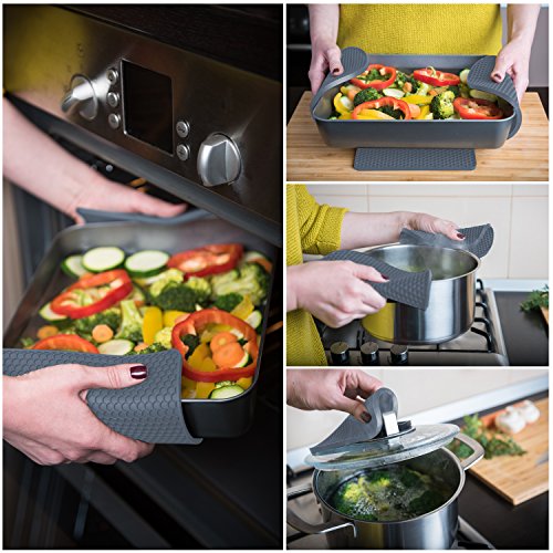 Silicone Trivet Mats - Pot Holders - Drying Mat Our potholders Kitchen Tools is Heat Resistant to 440°F, Non-Slip Durable Flexible Easy to wash and Dry and Contains 4 pcs by Q's INN.