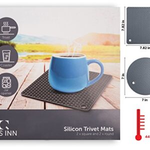 Silicone Trivet Mats - Pot Holders - Drying Mat Our potholders Kitchen Tools is Heat Resistant to 440°F, Non-Slip Durable Flexible Easy to wash and Dry and Contains 4 pcs by Q's INN.