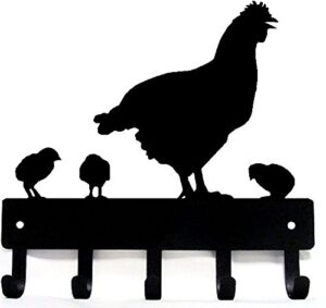 the metal peddler hen chicks chickens farm key rack - 9 inch wide - made in usa