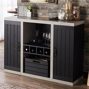 Furniture of America Vando Industrial Wood Multi-Storage Buffet in Black