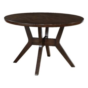 furniture of america mecca mid-century wood round dining table in gray