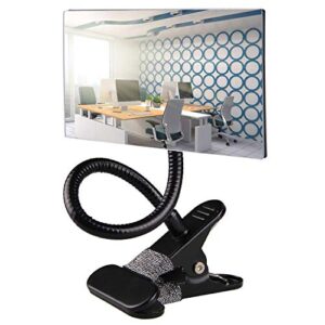 gosear security convex mirror,computer rearview hd mirror,clip on cubicle mirror for personal safety and security desk rear view monitors or anywhere (6.69"*2.95"rectangle)