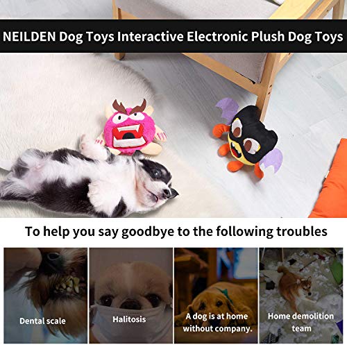 NEILDEN Upgrade Interactive Squeaky Dog Toys Plush Puppy Chew Toys Giggle Dog Balls Durable for Tug and Fetch Pet Toys for Small Dogs