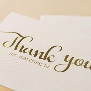 MAGJUCHE Thank You for Marring Us, Gold Foil Wedding Day Card to Your Officiant, Priest, Rabbi, Deacon Note Card to Go W/Gift