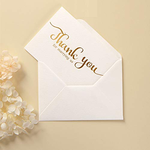 MAGJUCHE Thank You for Marring Us, Gold Foil Wedding Day Card to Your Officiant, Priest, Rabbi, Deacon Note Card to Go W/Gift