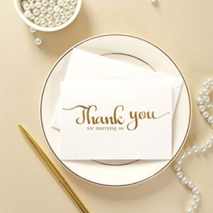 MAGJUCHE Thank You for Marring Us, Gold Foil Wedding Day Card to Your Officiant, Priest, Rabbi, Deacon Note Card to Go W/Gift