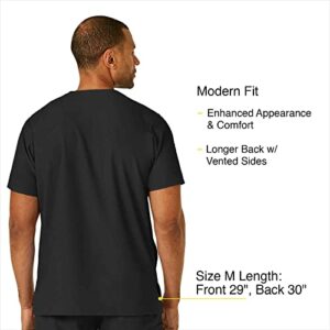 WonderWink W123 Men’s V-Neck Scrub Top — Black, Medium