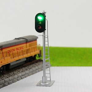 JTD433GYR 2PCS Model Railroad Train Signals 3-Lights Block Signal 1:43 O Scale 12V Green-Yellow-Red Traffic Lights for Train Layout New