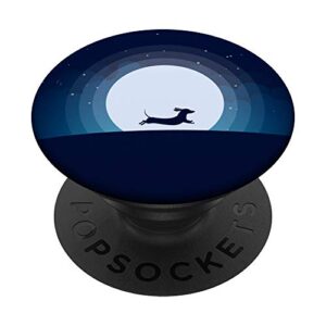 dachshund with moon for doxie lovers popsockets popgrip: swappable grip for phones & tablets