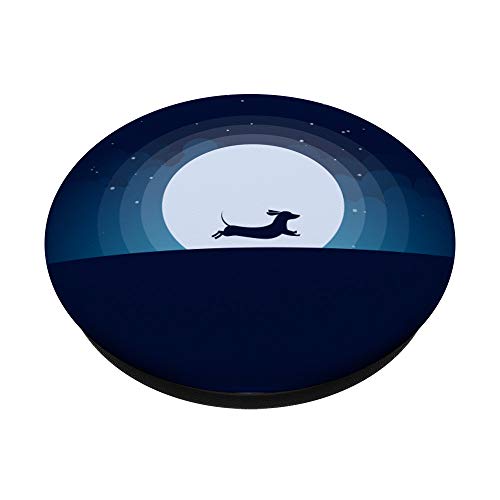 Dachshund with Moon for doxie lovers PopSockets PopGrip: Swappable Grip for Phones & Tablets