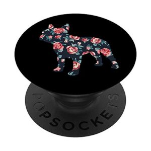 floral pattern french bulldog roses and frenchie popsockets popgrip: swappable grip for phones & tablets