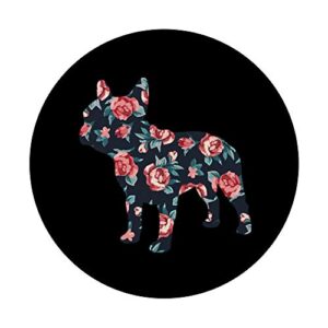 Floral Pattern French Bulldog Roses And Frenchie PopSockets PopGrip: Swappable Grip for Phones & Tablets