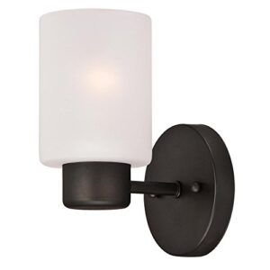 westinghouse 6354000 sylvestre one-light indoor wall fixture, oil rubbed bronze finish with frosted glass