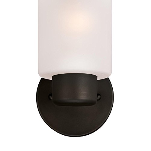 Westinghouse 6354000 Sylvestre One-Light Indoor Wall Fixture, Oil Rubbed Bronze Finish with Frosted Glass