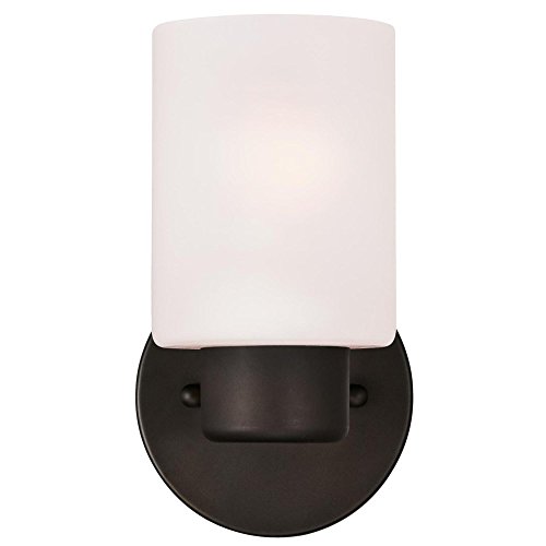 Westinghouse 6354000 Sylvestre One-Light Indoor Wall Fixture, Oil Rubbed Bronze Finish with Frosted Glass