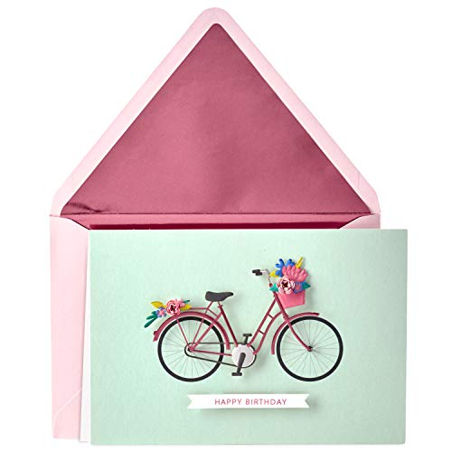 Hallmark Signature Birthday Card (Bicycle with Flowers)