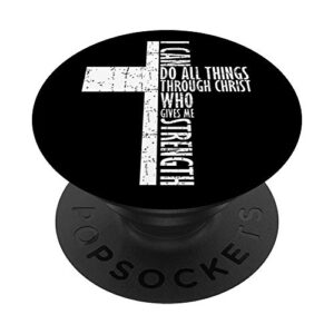 christian religious faith i can do all things bible verse popsockets popgrip: swappable grip for phones & tablets